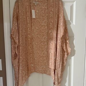 LOFT Blush Floral Kimono Blouse